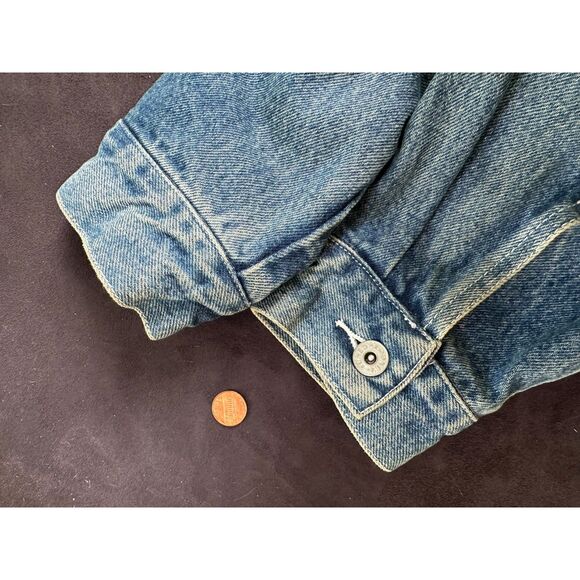 Vintage Y2k Looney Tunes Tweety Bird Jean Jacket Blue Denim size Large - Picture 8 of 13